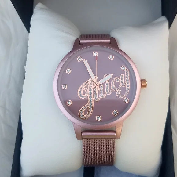 Juicy Couture Watch with Pillow Juicy Couture Watch Women Silver Tone Bezel Orange Silicone  main image 4